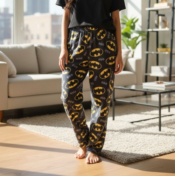 Batman Pajama Bottoms - Black and Yellow - Picture 1 of 5